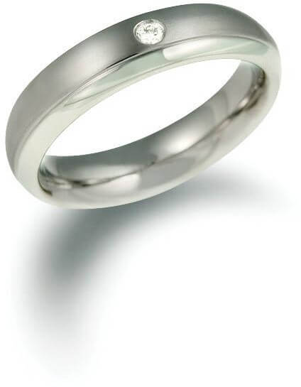 Boccia Titanium -  Titanový snubní prsten s diamantem 0130-11 50 mm