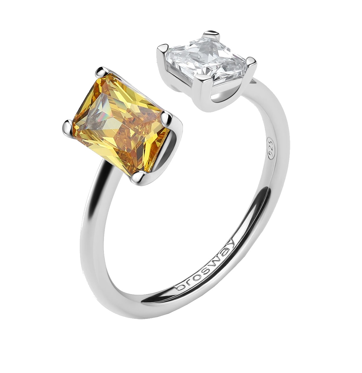 Brosway Elegantní otevřený prsten Fancy Energy Yellow FEY13 58 mm
