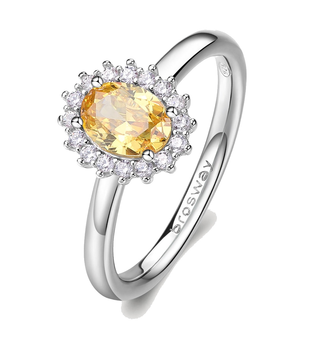 Brosway Elegantný strieborný prsteň Fancy Energy Yellow FEY65 52 mm