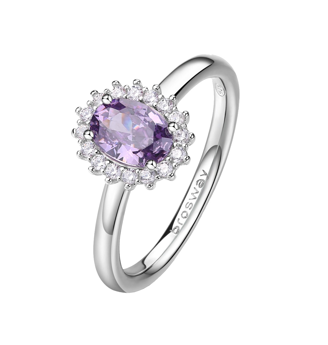 Brosway Elegantný strieborný prsteň Fancy Magic Purple FMP75 54 mm