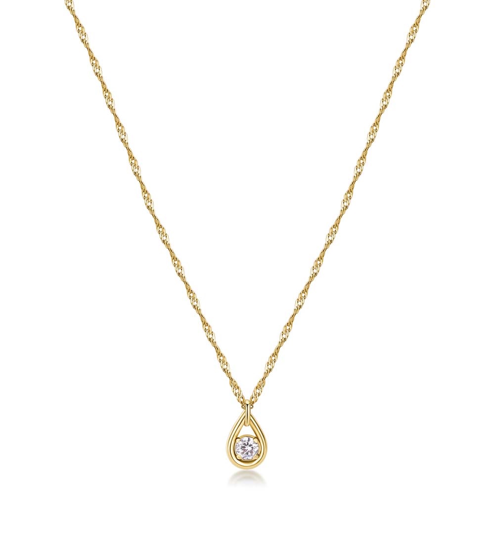 Brosway Krásny pozlátený náhrdelník so zirkónom Ribbon BBN30