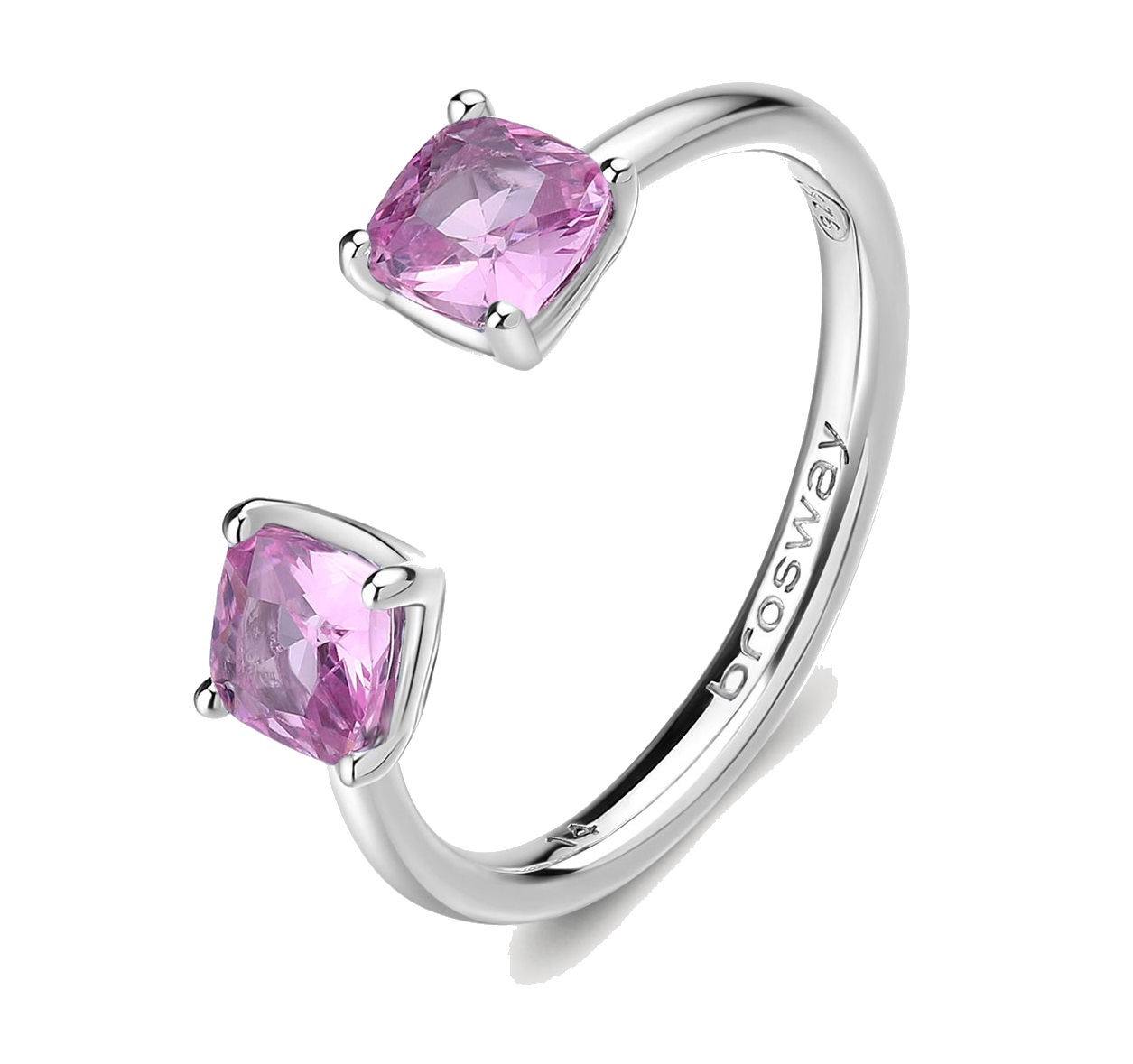 Brosway Otevřený stříbrný prsten Fancy Vibrant Pink FVP11 L (56 - 59 mm)