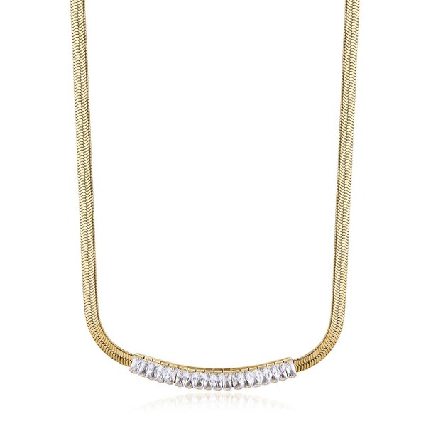 Brosway Pôvabný pozlátený náhrdelník s čírymi zirkónmi Desideri BEIN017