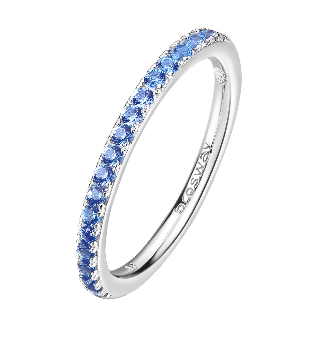 Brosway Třpytivý stříbrný prsten Fancy Freedom Blue FFB65 50 mm