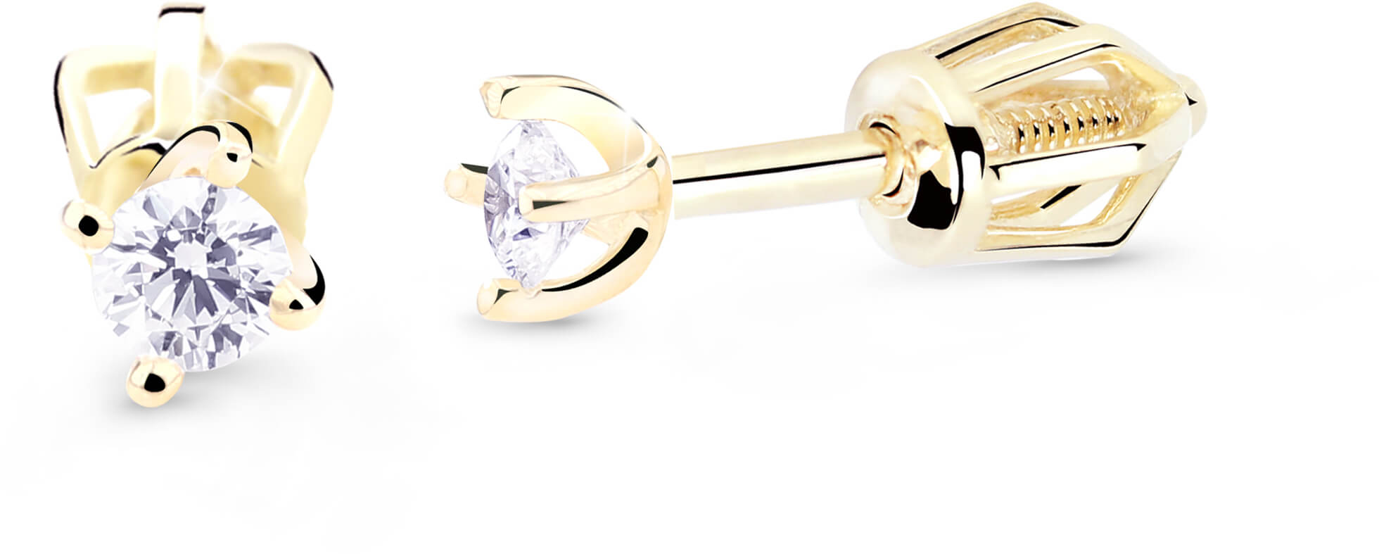 Cutie Diamonds Minimalistické peckové náušnice ze žlutého zlata s brilianty DZ8014-30-00-X-1