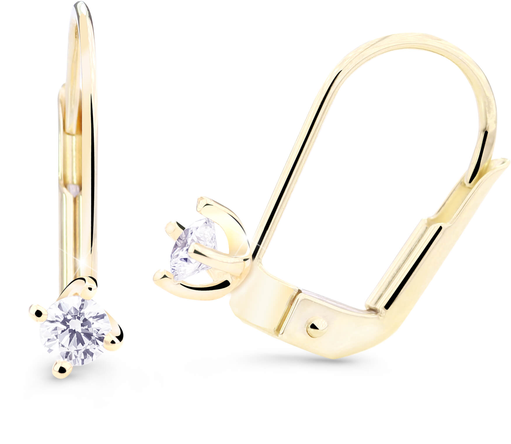 Cutie Diamonds Nežné visiace náušnice zo žltého zlata s briliantmi DZ8014-55-00-X-1
