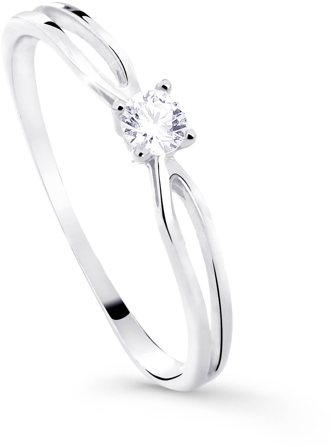 Cutie Diamonds Třpytivý zásnubní prsten z bílého zlata s briliantem DZ8027-00-X-2 49 mm
