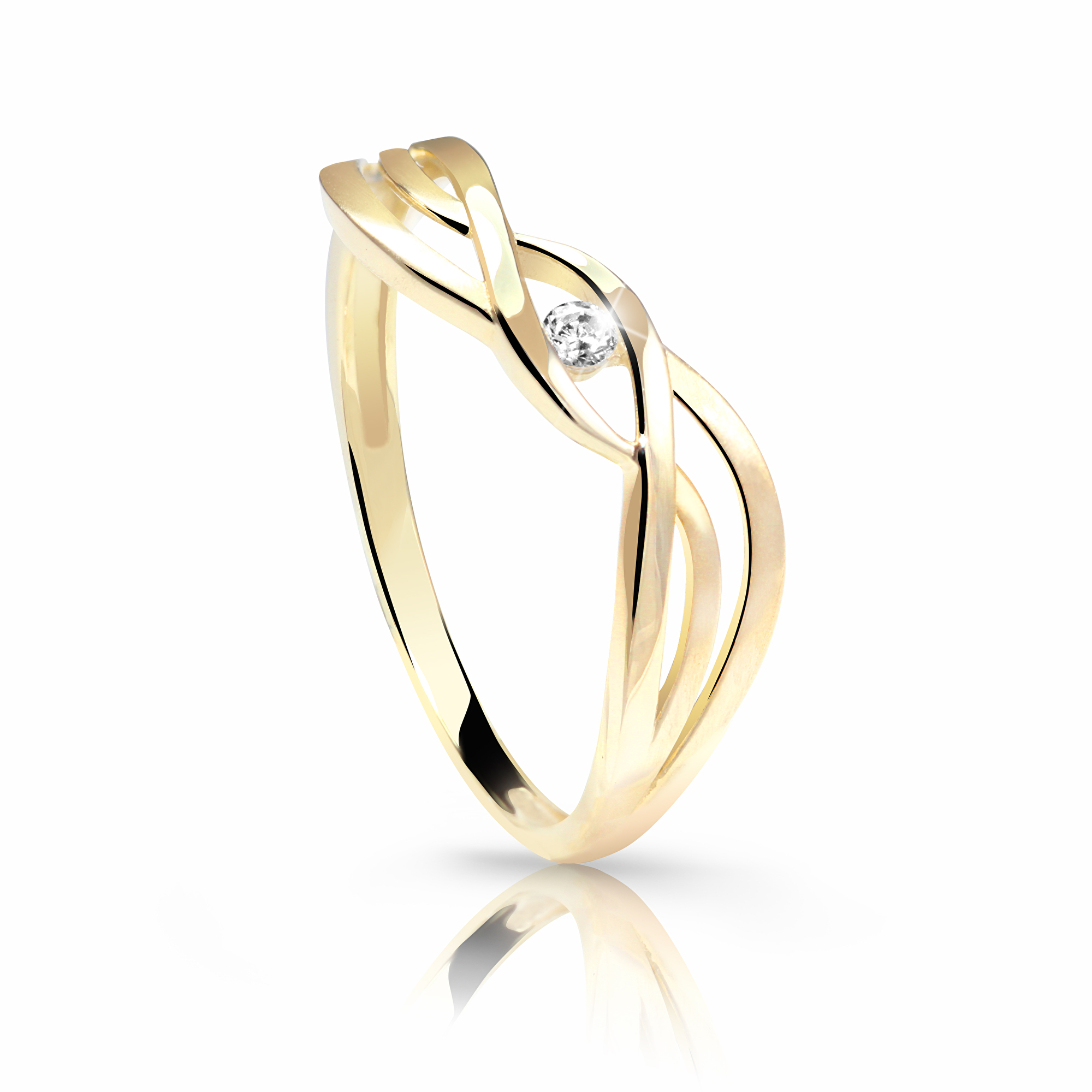 Cutie Jewellery Jemný prsten ze žlutého zlata Z6712-1843-10-X-1 63 mm