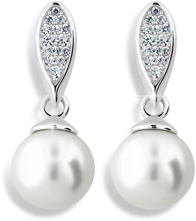 Cutie Jewellery Luxusní náušnice z bílého zlata s pravými perlami a zirkony Z6412-3124-30-10-X-2