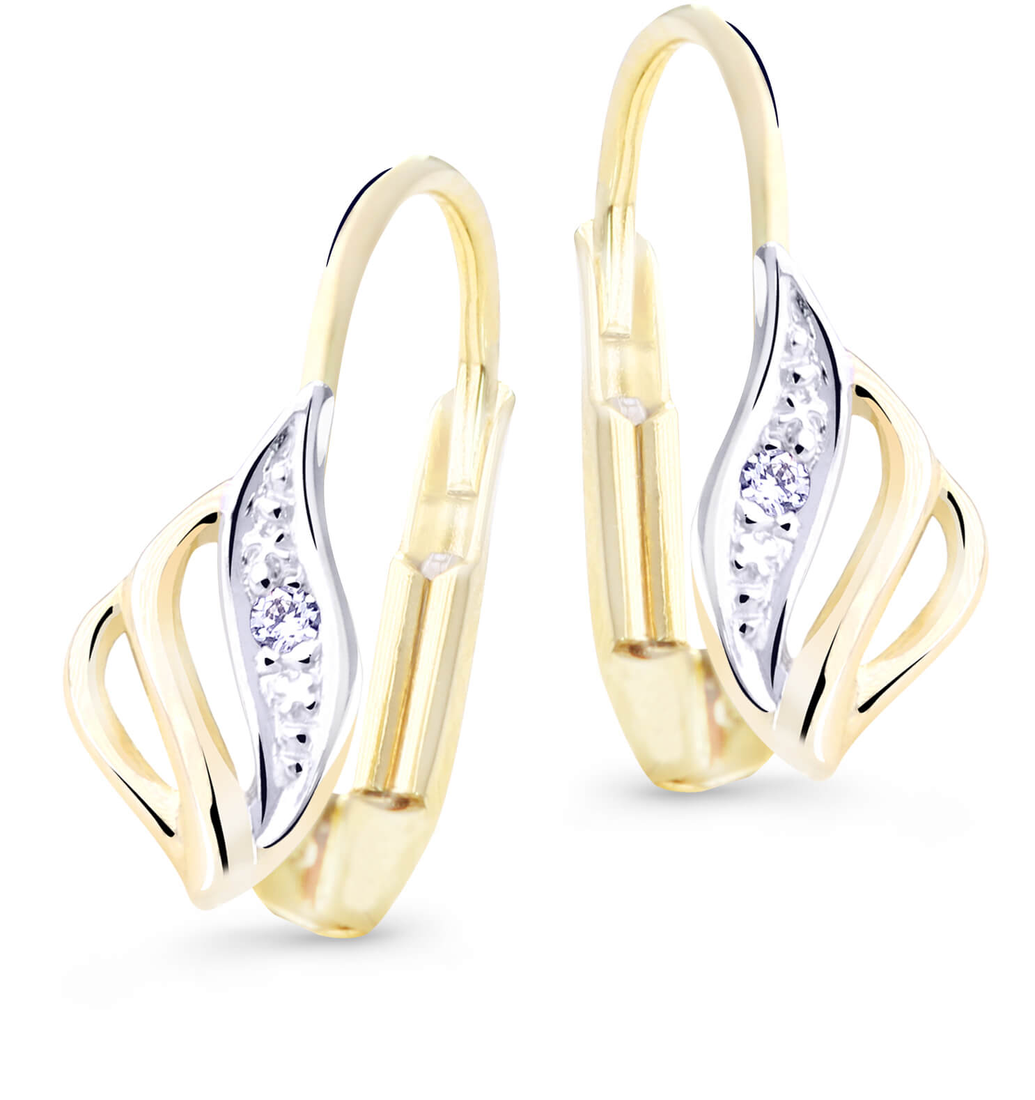 Cutie Jewellery Luxusní zlaté náušnice s třpytivými zirkony Z8024-R-50-10-X-1