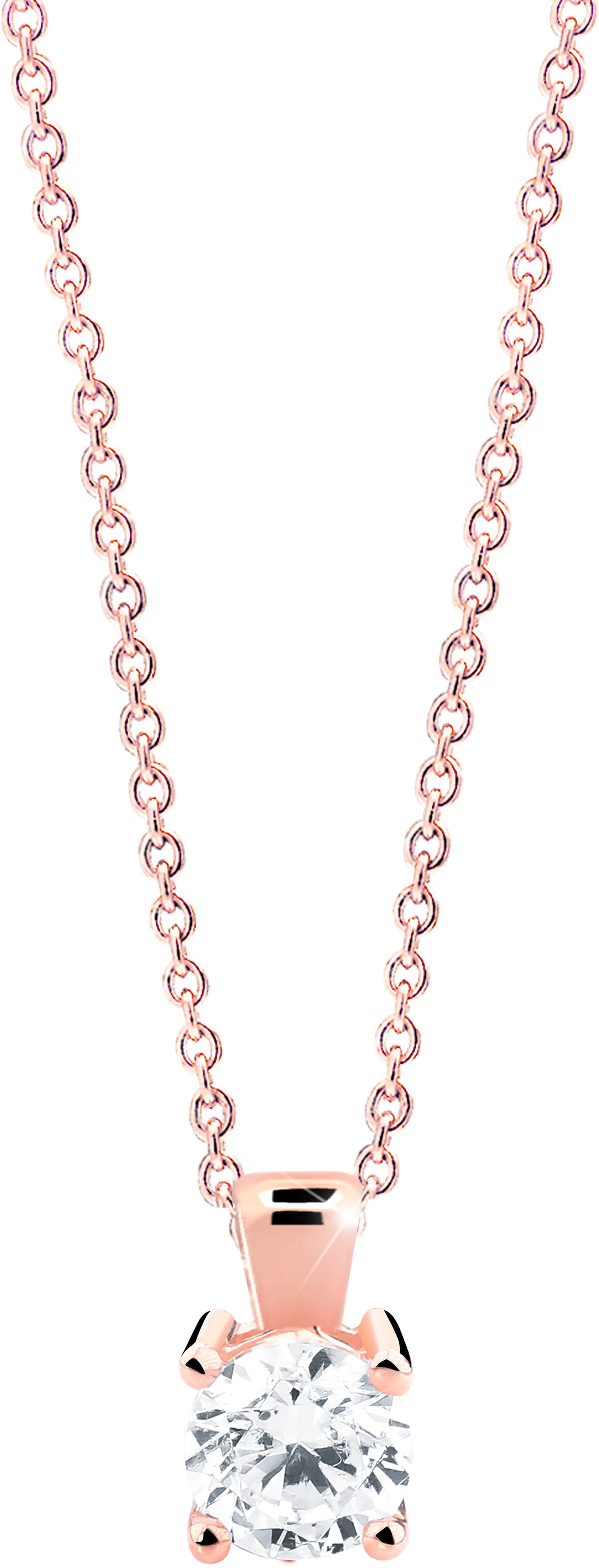 Cutie Jewellery Nežný prívesok z ružového zlata s čírym zirkónom Z8010-40-10-X-4