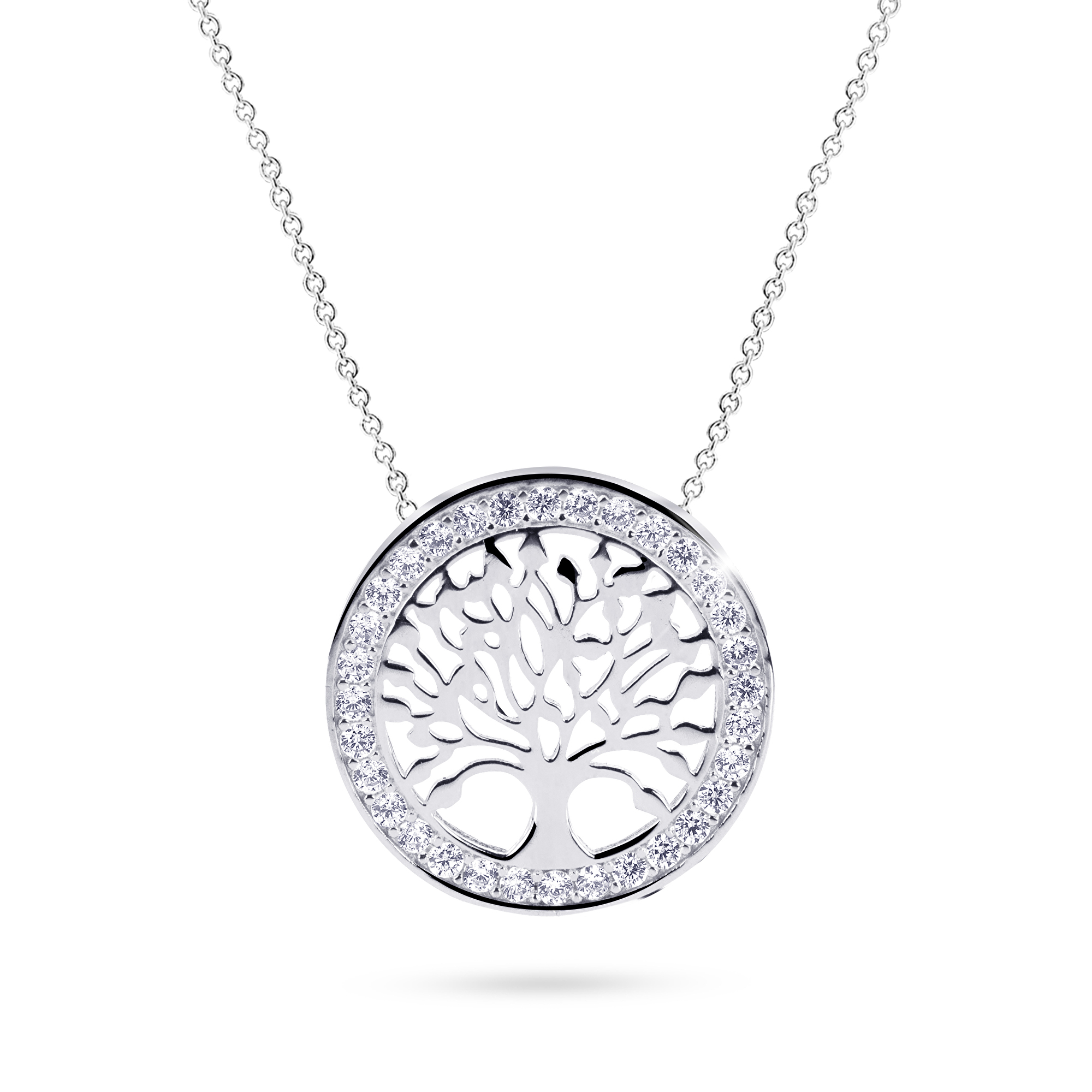 Cutie Jewellery Originálny náhrdelník z bieleho zlata Strom života Z5021-40-10-X-2