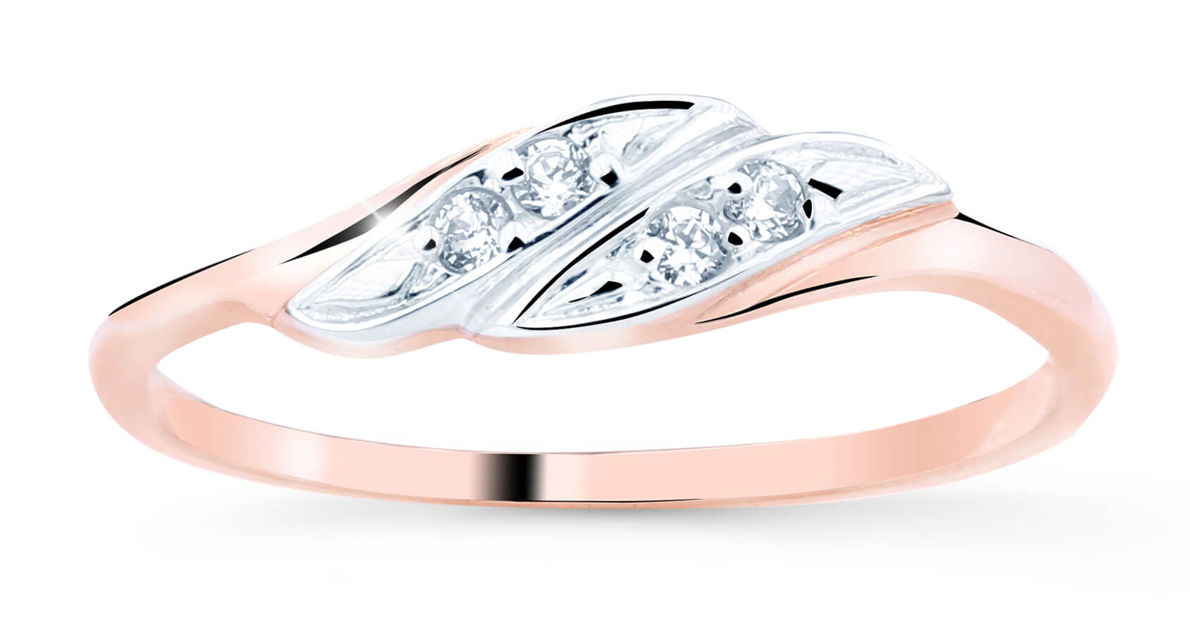 Cutie Jewellery Půvabný prsten z růžového zlata se zirkony Z8021–10-X-4 55 mm