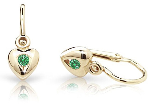 Cutie Jewellery Zlaté dětské náušnice C1556-10-X-1 zelená