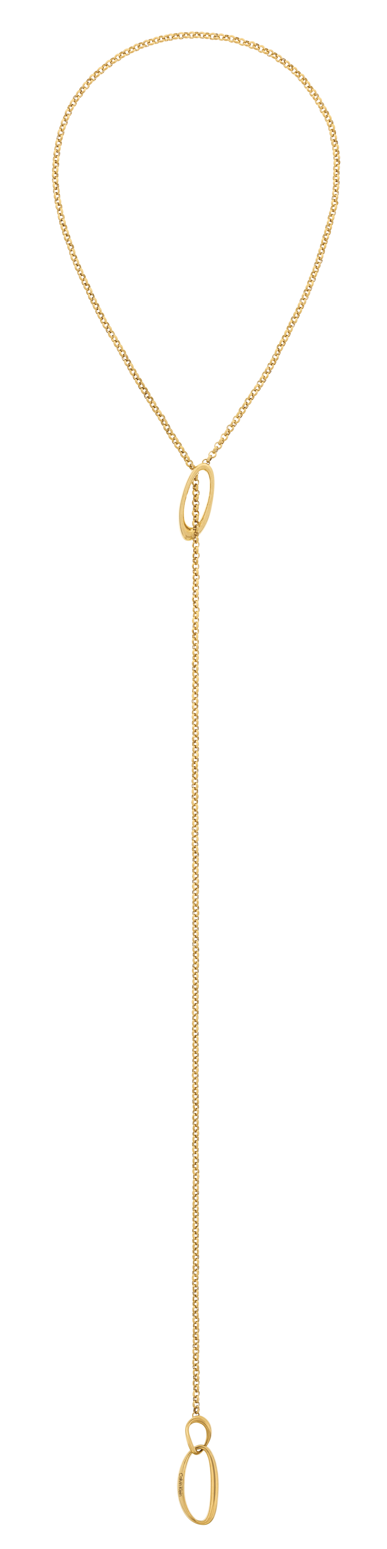 Calvin Klein Dlhý variabilný pozlátený náhrdelník Sculptural 35000442