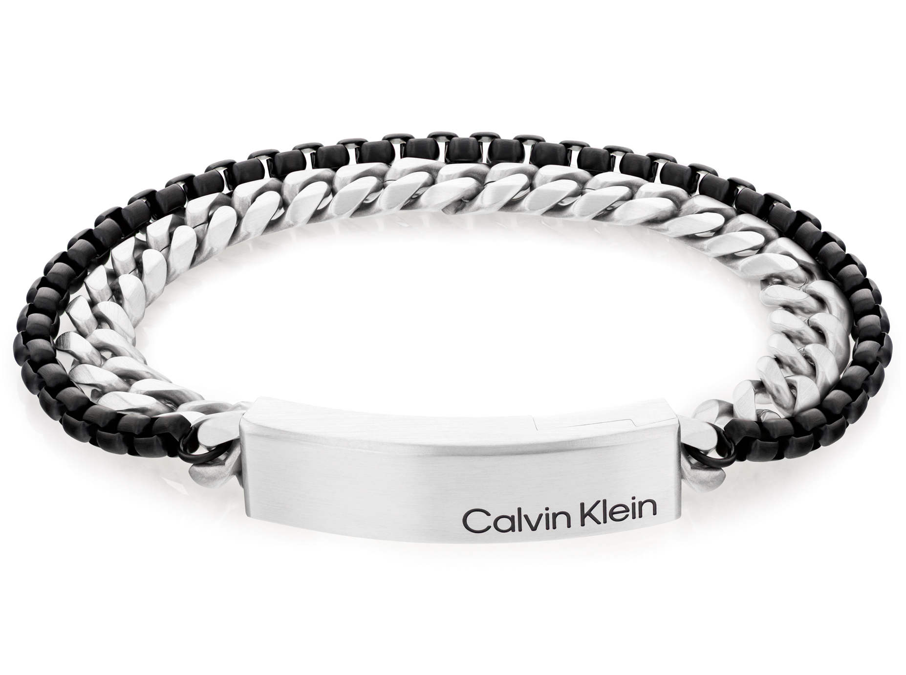 Calvin Klein Dvojitý oceľový bicolor náramok Industrial Hardware 35000566
