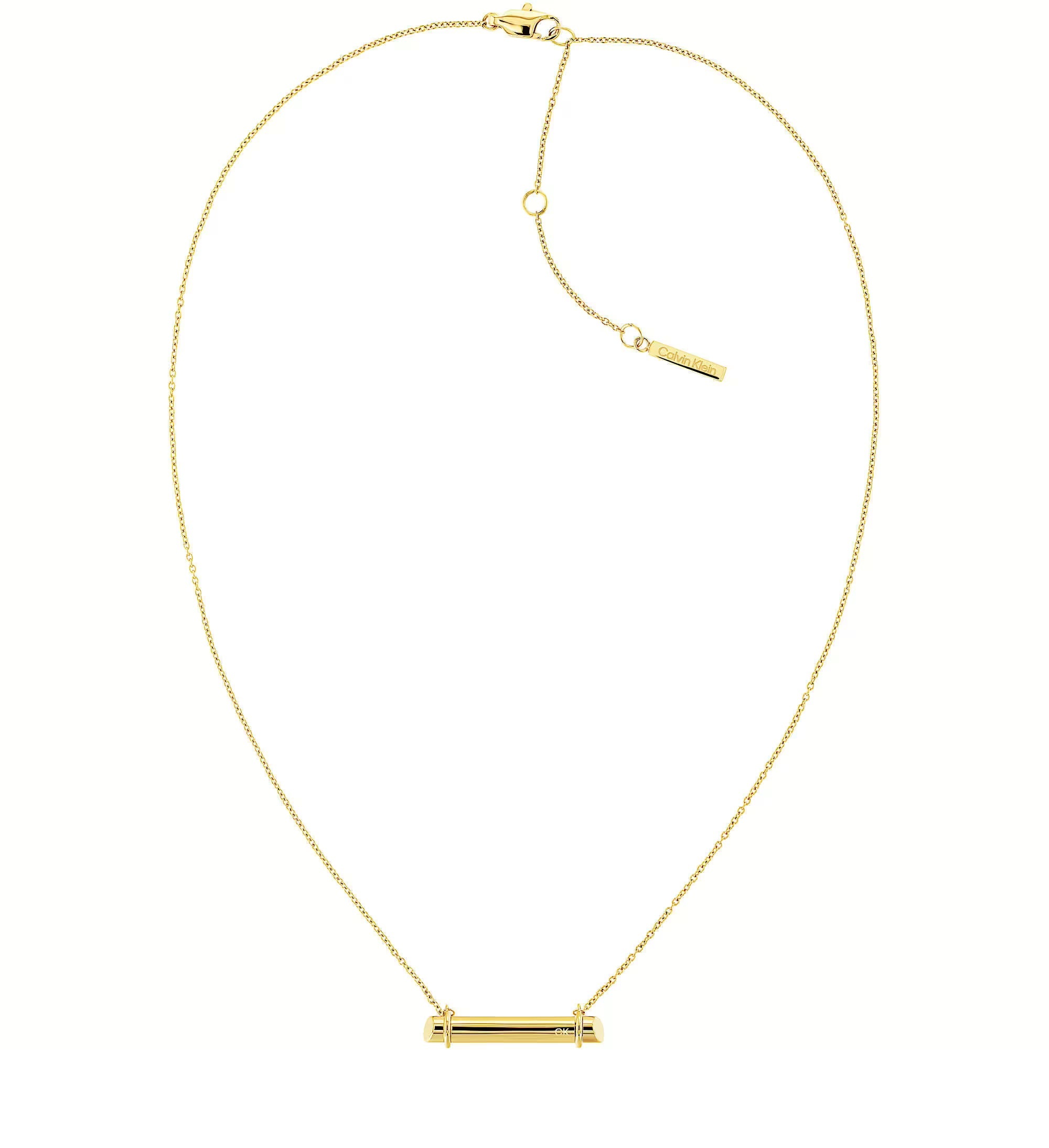 Calvin Klein Elegantný pozlátený náhrdelník Elongated Linear 35000015