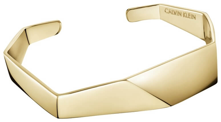 Calvin Klein Otevřený pozlacený náramek Origami KJATJF10010 5,4 x 4,3 cm - XS