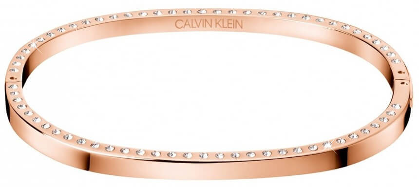 Calvin Klein -  Pevný ocelový náramek s krystaly Hook KJ06PD14020 5,4 x 4,3 cm - XS
