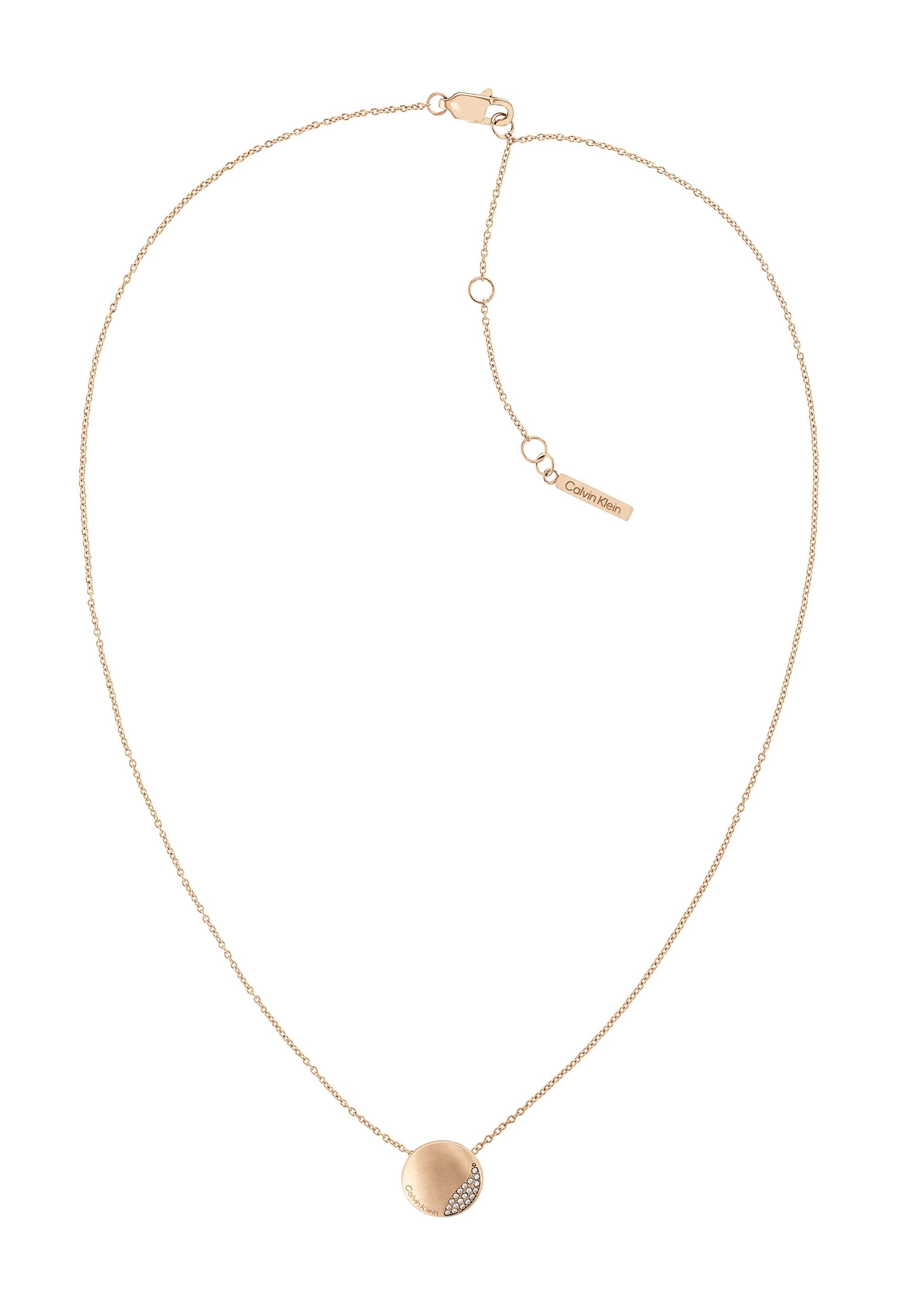 Calvin Klein Slušivý bronzový náhrdelník s krystaly Minimal 35000145