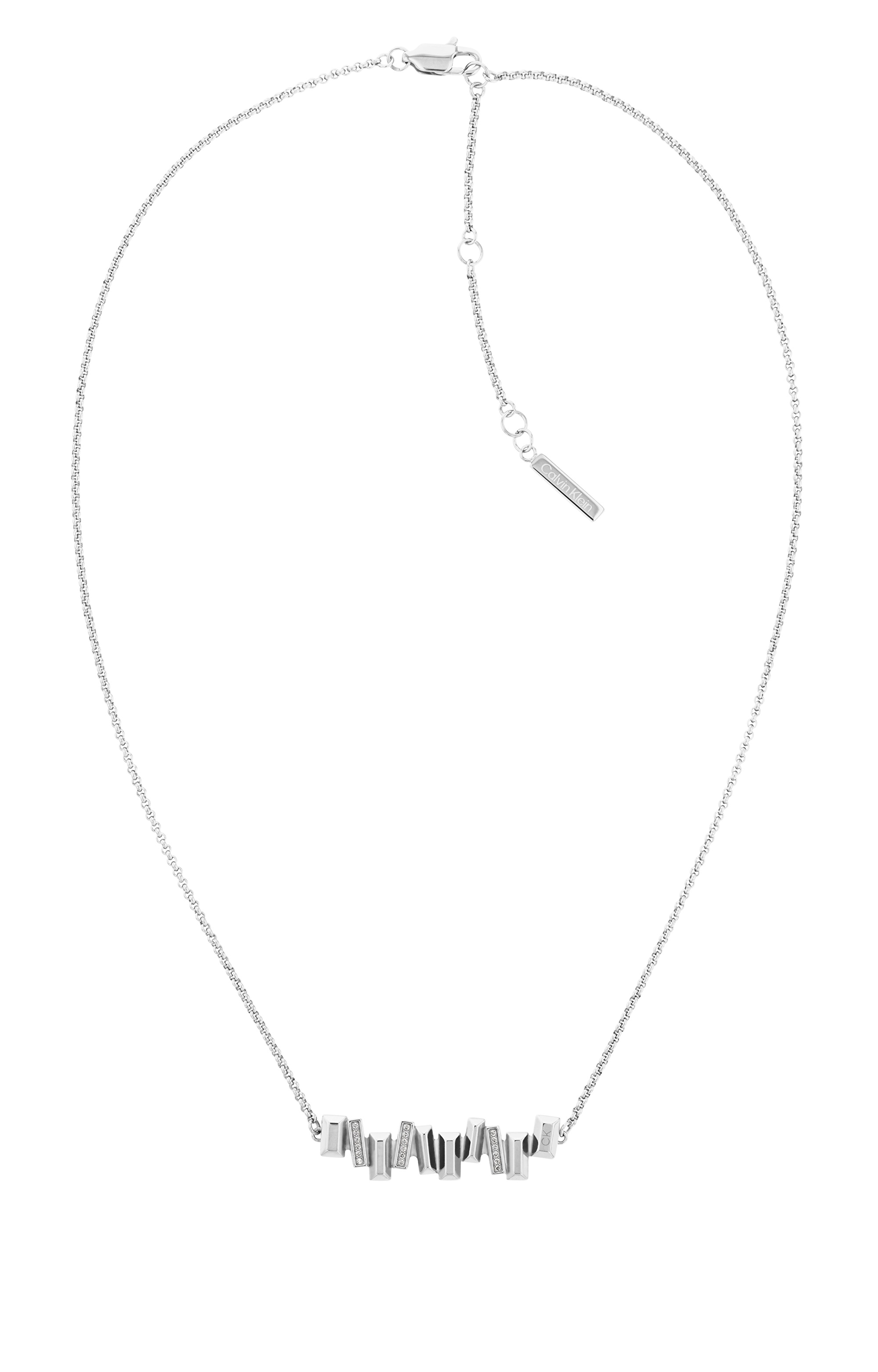 Calvin Klein Slušivý oceľový náhrdelník s kryštálmi Luster 35000228