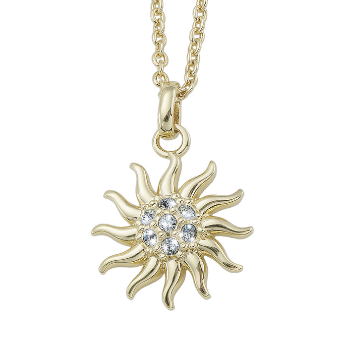 CRYSTalp Krásny pozlátený náhrdelník s kryštálmi Energy Sun 32171.G