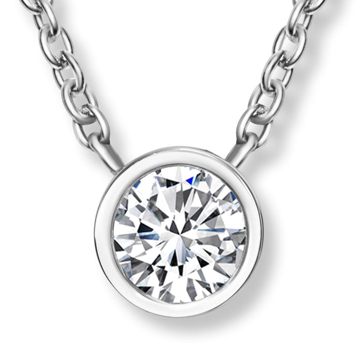 CRYSTalp Minimalistický oceľový náhrdelník s kryštálom Soliter 30398.CRY.E