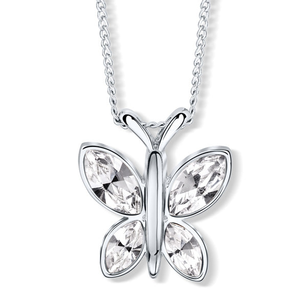 CRYSTalp Nežný náhrdelník s trblietavým motýlikom 30297.CRY.R