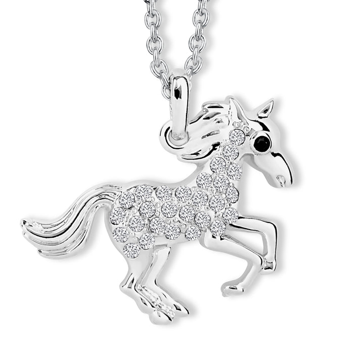 CRYSTalp -  Originální náhrdelník Kůň s krystaly 30108.HOR.R