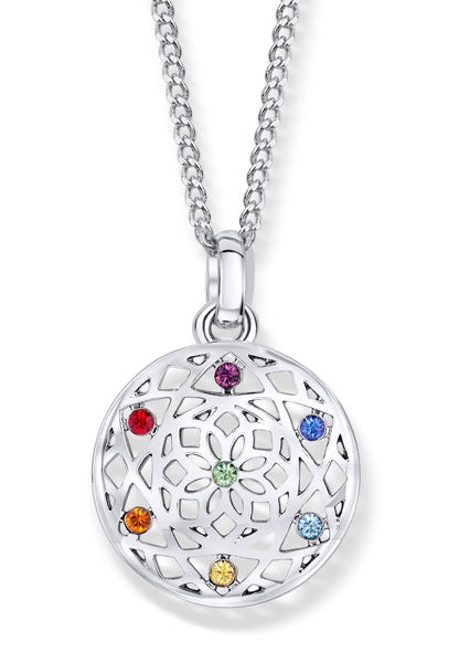 CRYSTalp Stylový náhrdelník s krystaly Chakra Flower 31091.MLT.R