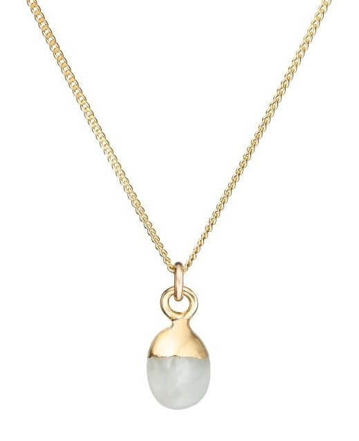 Decadorn -  Půvabný pozlacený náhrdelník s měsíčním kamenem