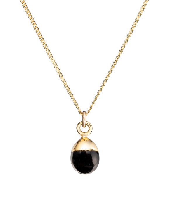 Decadorn -  Půvabný pozlacený náhrdelník s onyxem