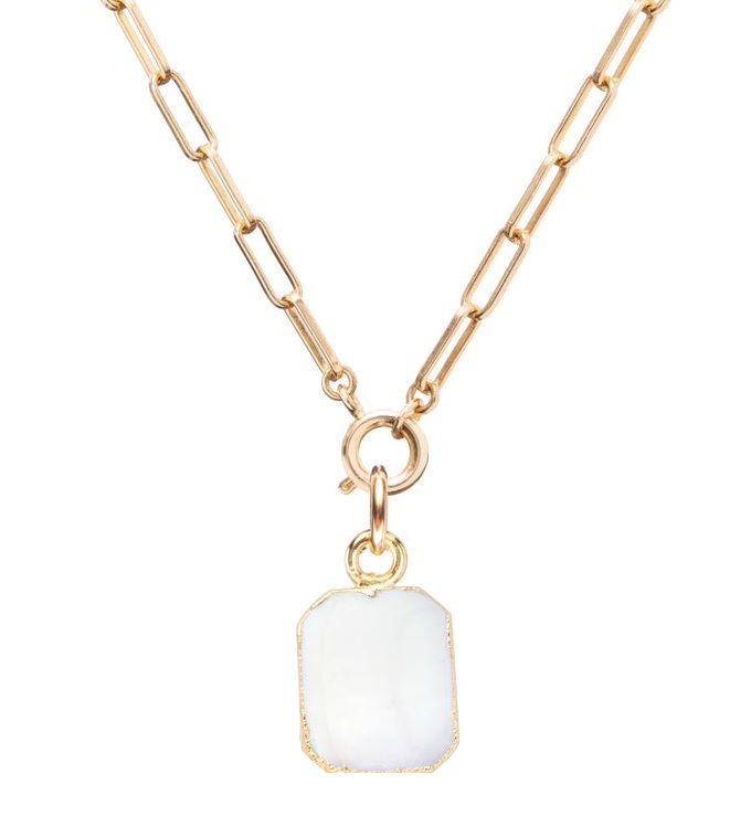 Decadorn -  Stylový pozlacený náhrdelník s perletí Chunky