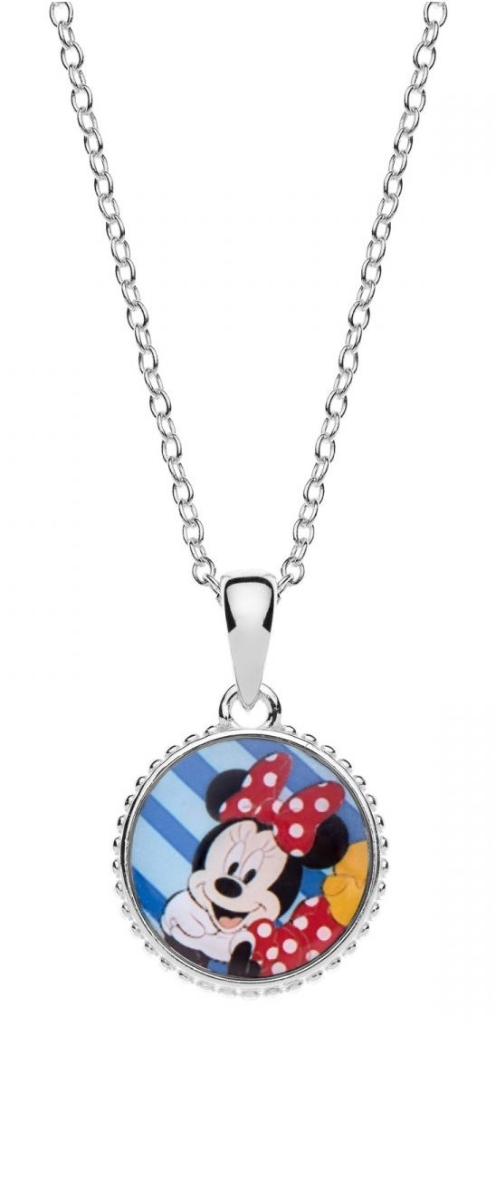 Disney Hravý strieborný náhrdelník Minnie Mouse CS00018SL-P.CS (retiazka, prívesok)