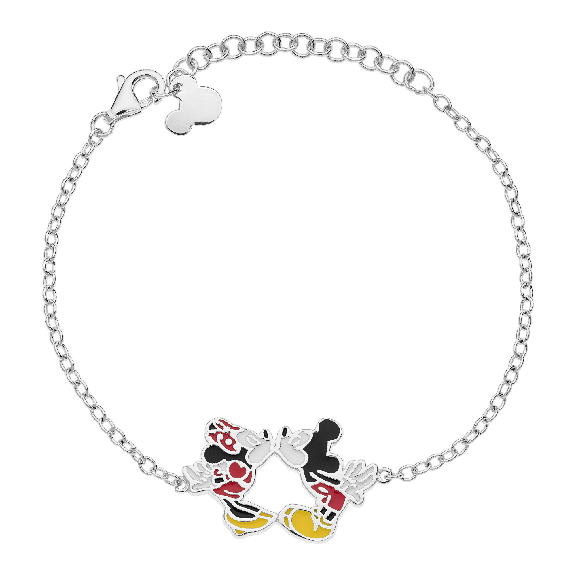 Disney Krásny strieborný náramok Mickey and Minnie Mouse BS00044SL-55.CS