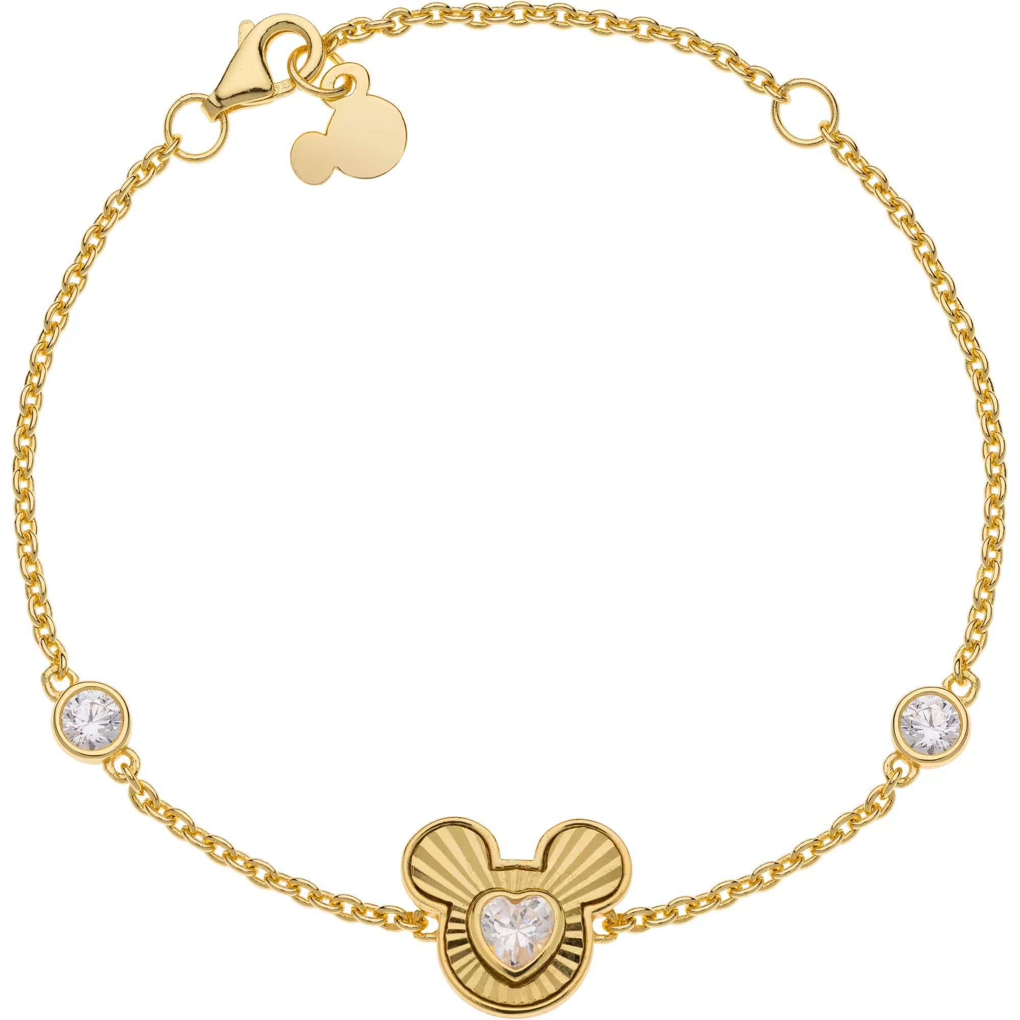 Disney -  Pozlacený náramek Mickey Mouse s krystaly BS00073CZWL-55.CS