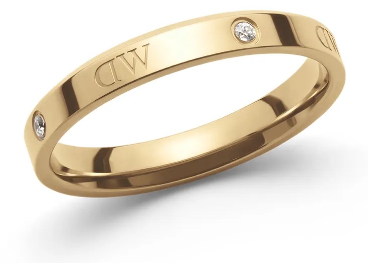 Daniel Wellington Originální pozlacený prsten s krystaly Classic Lumine DW0040028 58 mm