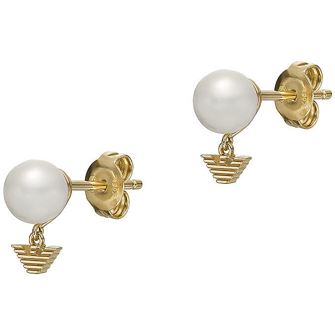 Emporio Armani Elegantné pozlátené náušnice s perlami EG3583710