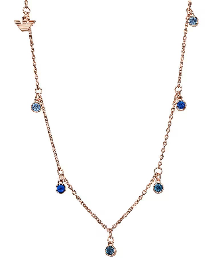 Emporio Armani -  Půvabný bronzový náhrdelník s krystaly EGS3014221