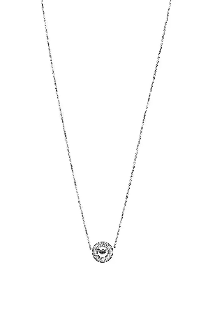 Emporio Armani -  Třpytivý stříbrný náhrdelník s kubickými zirkony EG3585040