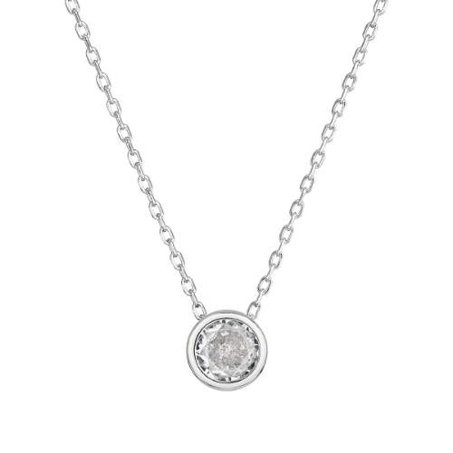 Evolution Group Minimalistický stříbrný náhrdelník se zirkonem 12052.1