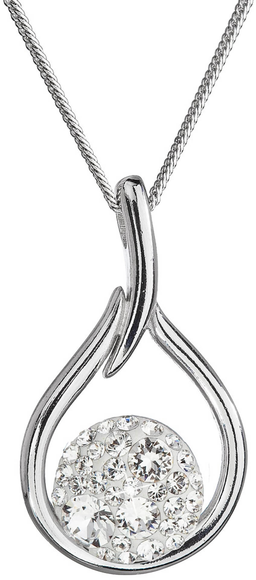 Evolution Group Nadčasový strieborný náhrdelník s kryštálmi Swarovski 32075.1 (retiazka, prívesok)