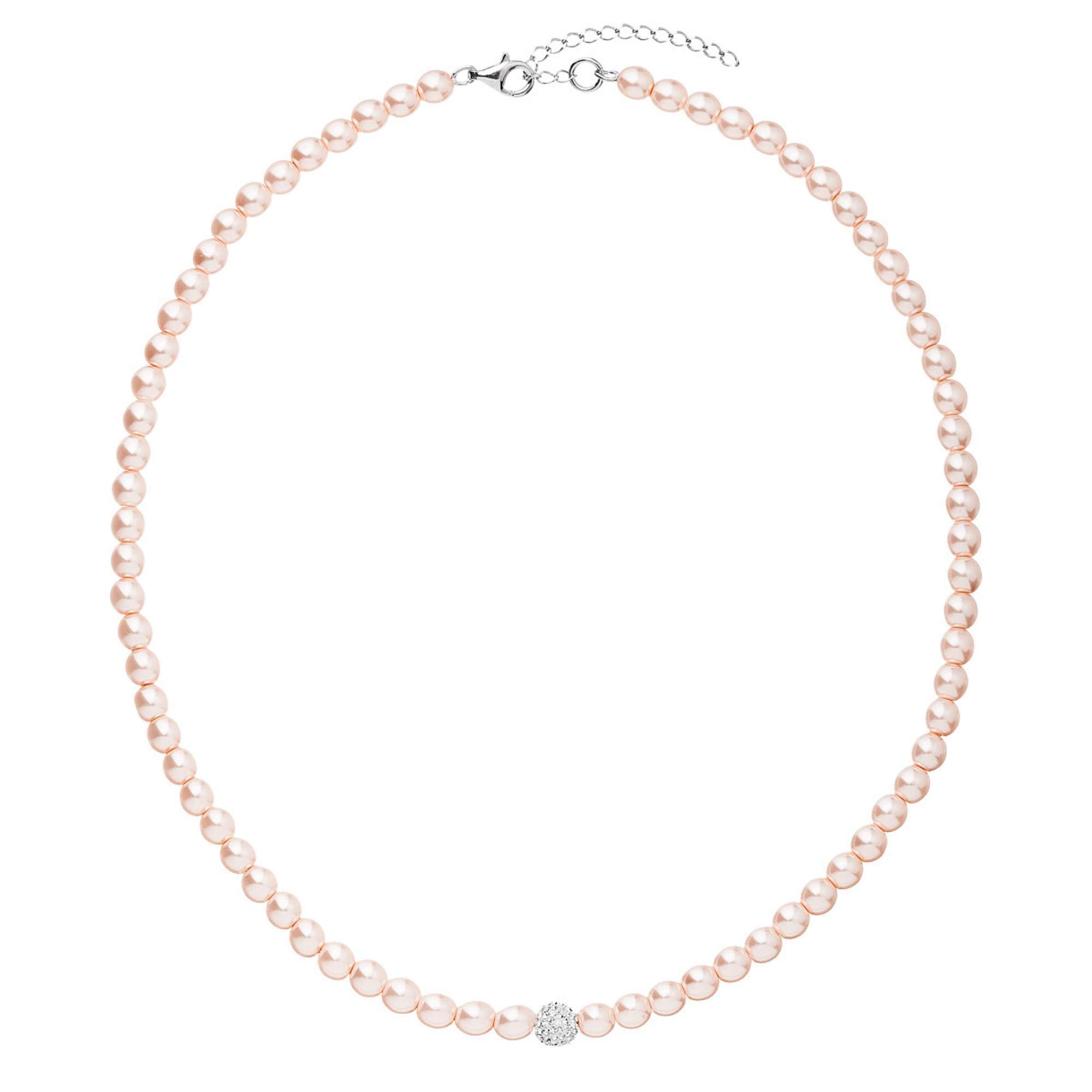 Evolution Group -  Romantický perlový náhrdelník s krystaly Preciosa 32063.3 rosaline