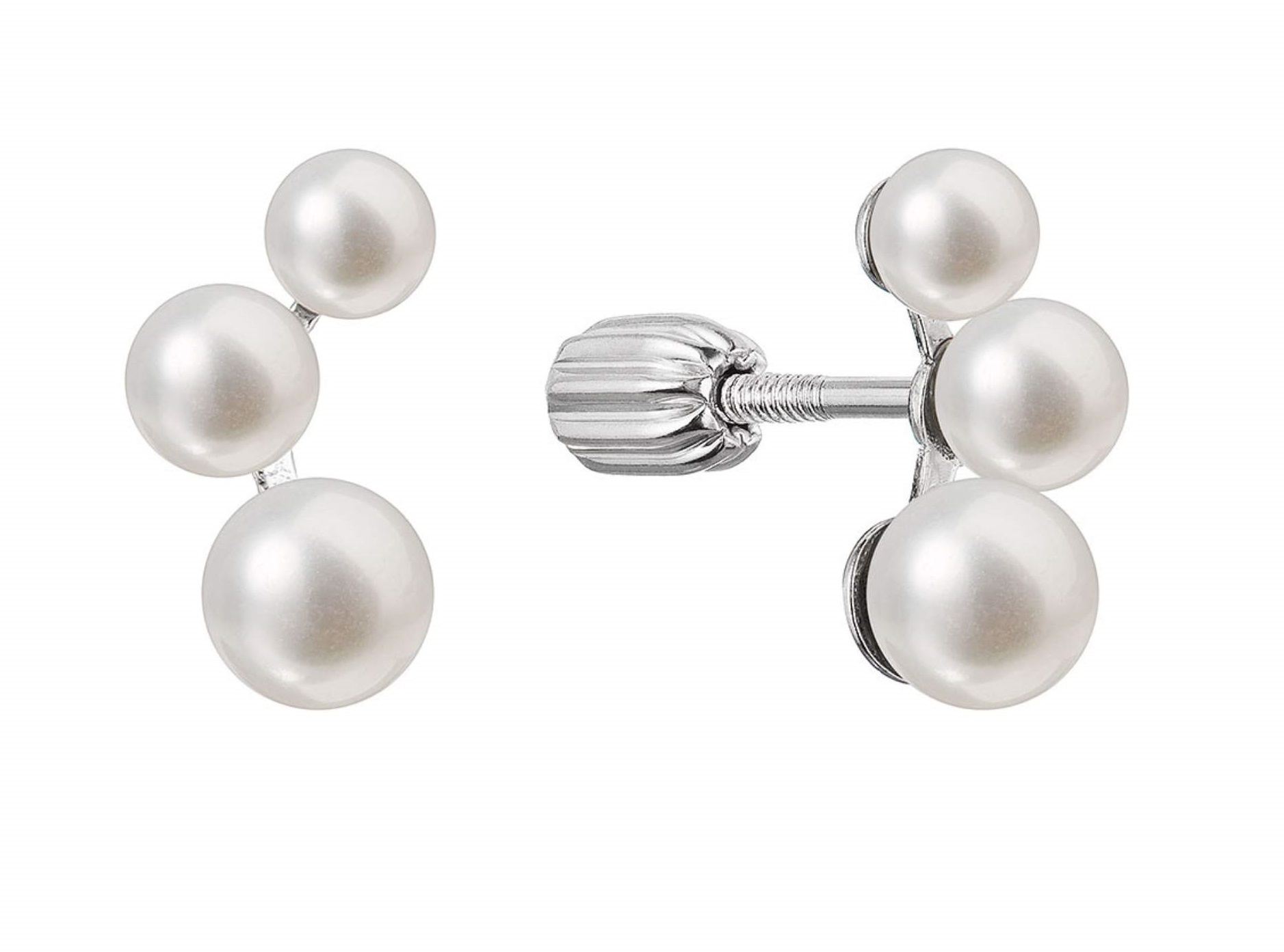 Evolution Group Stříbrné náušnice pecky s pravými říčními perlami 21101.1B