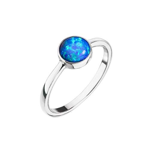 Evolution Group Stříbrný prsten s modrým opálem 15001.3 54 mm