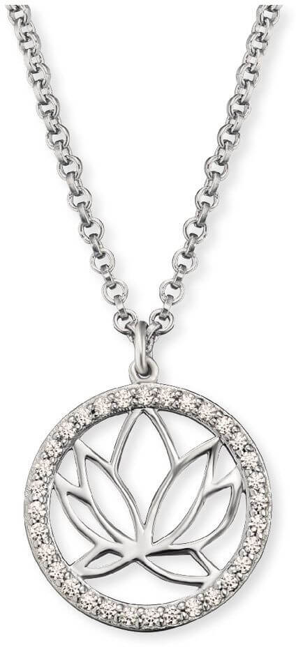Engelsrufer Stříbrný náhrdelník s lotosovým květem ERN-LOTUS-ZI