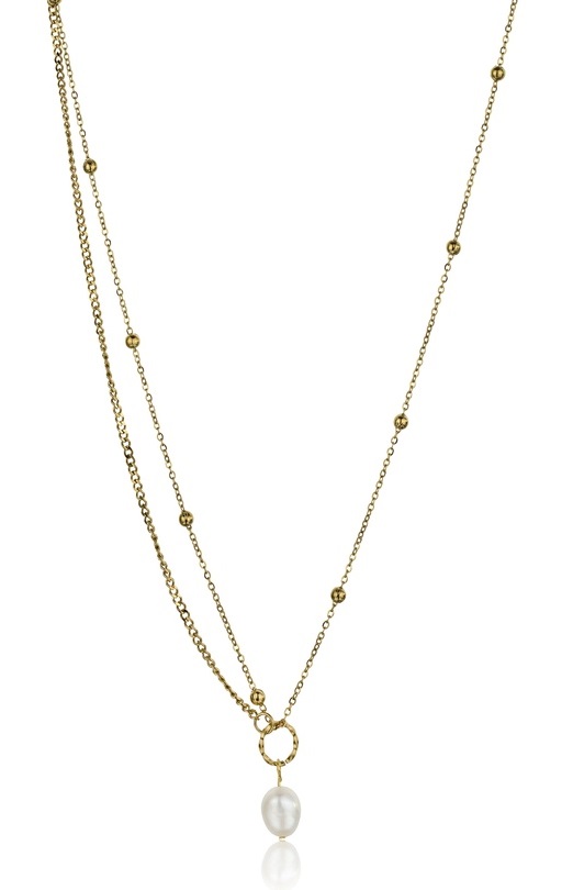 Emily Westwood Pozlátený dvojitý náhrdelník s perlou Alyssa EWN23080G