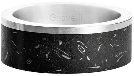Gravelli Štýlový betónový prsteň Edge Fragments Edition oceľová / atracitová GJRUFSA002 53 mm