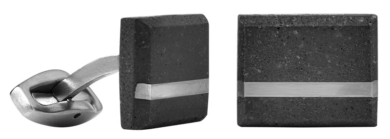 Gravelli -  Manžetové knoflíčky z betonu a oceli Falcon Steel GJCMSSA004UN