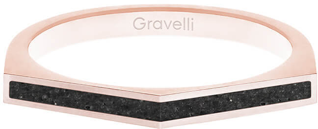 Gravelli -  Ocelový prsten s betonem Two Side bronzová/antracitová GJRWRGA122 50 mm
